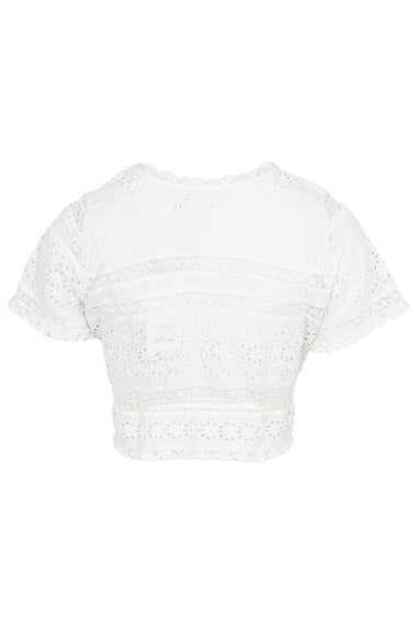 Womens White Crop Top - Top
