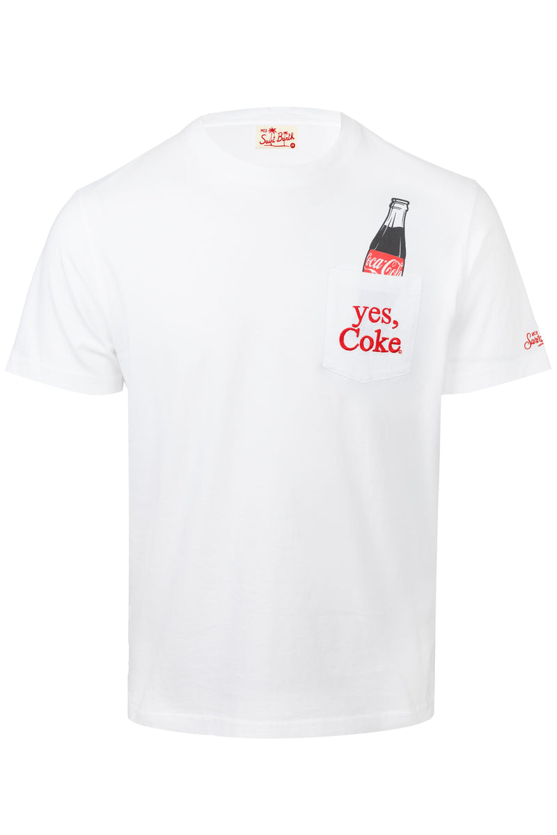 White Austin T-Shirt with Yes, Coke Print