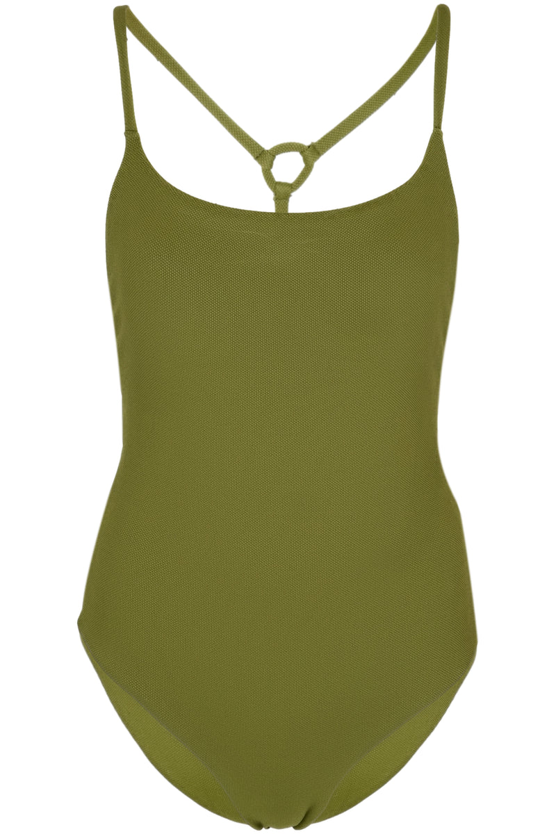 Fabric Detailed One Piece Moss