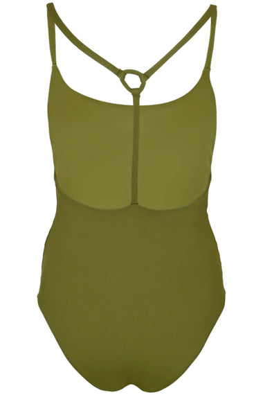 Fabric Detailed One Piece Moss - One Piece