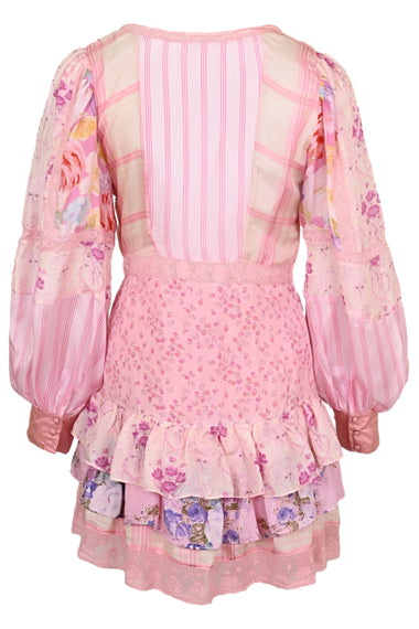 Floral Mini Dress in Pink - Dress