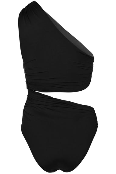 Bio Slit Ruched One Piece Black - One Piece