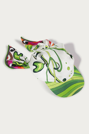 Patchwork Print Silk Twill Cap - ONE SIZE - Hat