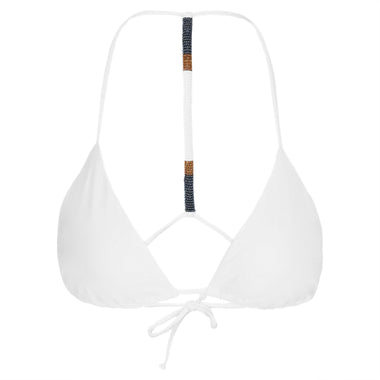Solid Ella Triangle Top White - Bikini Top