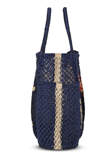 Barry Pool Time Jute Bag Indigo - Bag