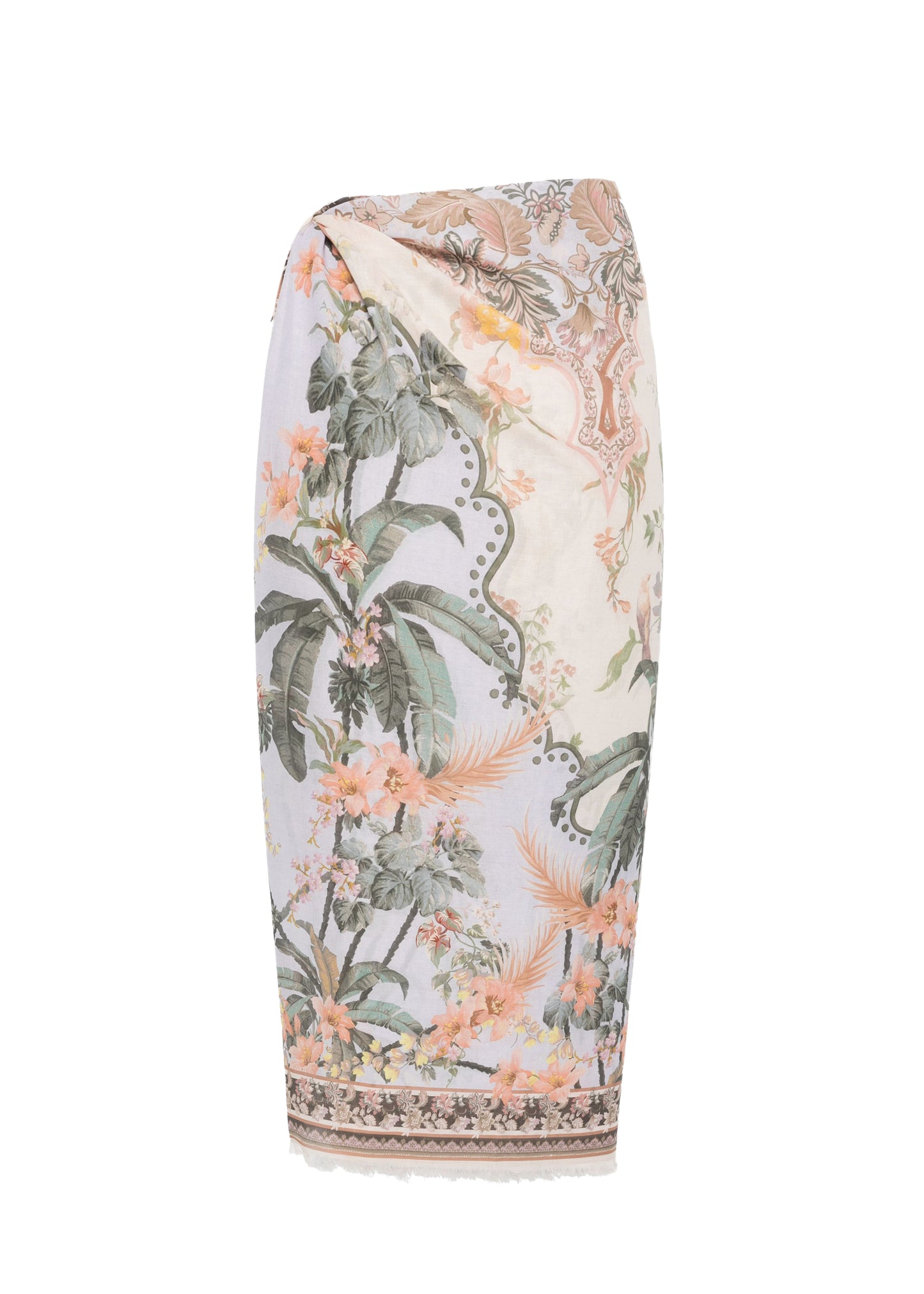 Load image into Gallery viewer, Printed Cotton Pareo Blue Floral - Sarong
