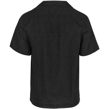 Angelo Linen Shirt Short Sleeve Black - Top