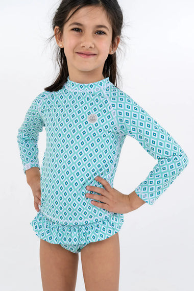 Girls Set Long Sleeve Diamond Green