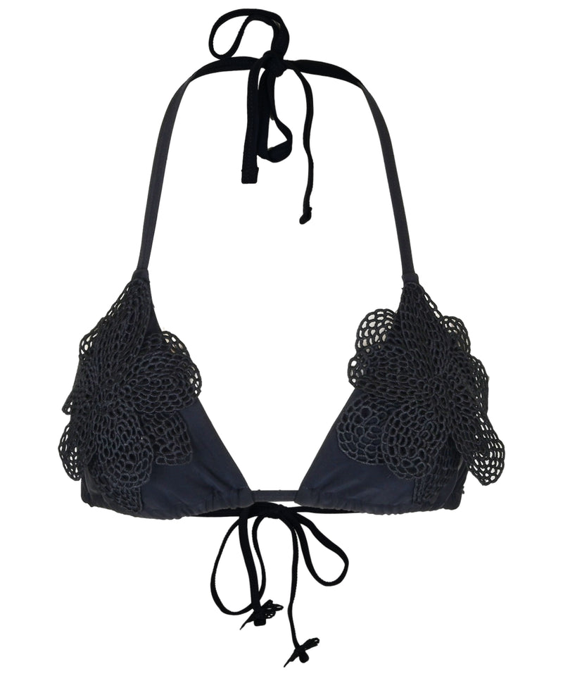 Fleur Tri Bikini Top Jet Black