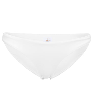 Basic Ruched Full Bikini Bottom White - Bikini Bottom