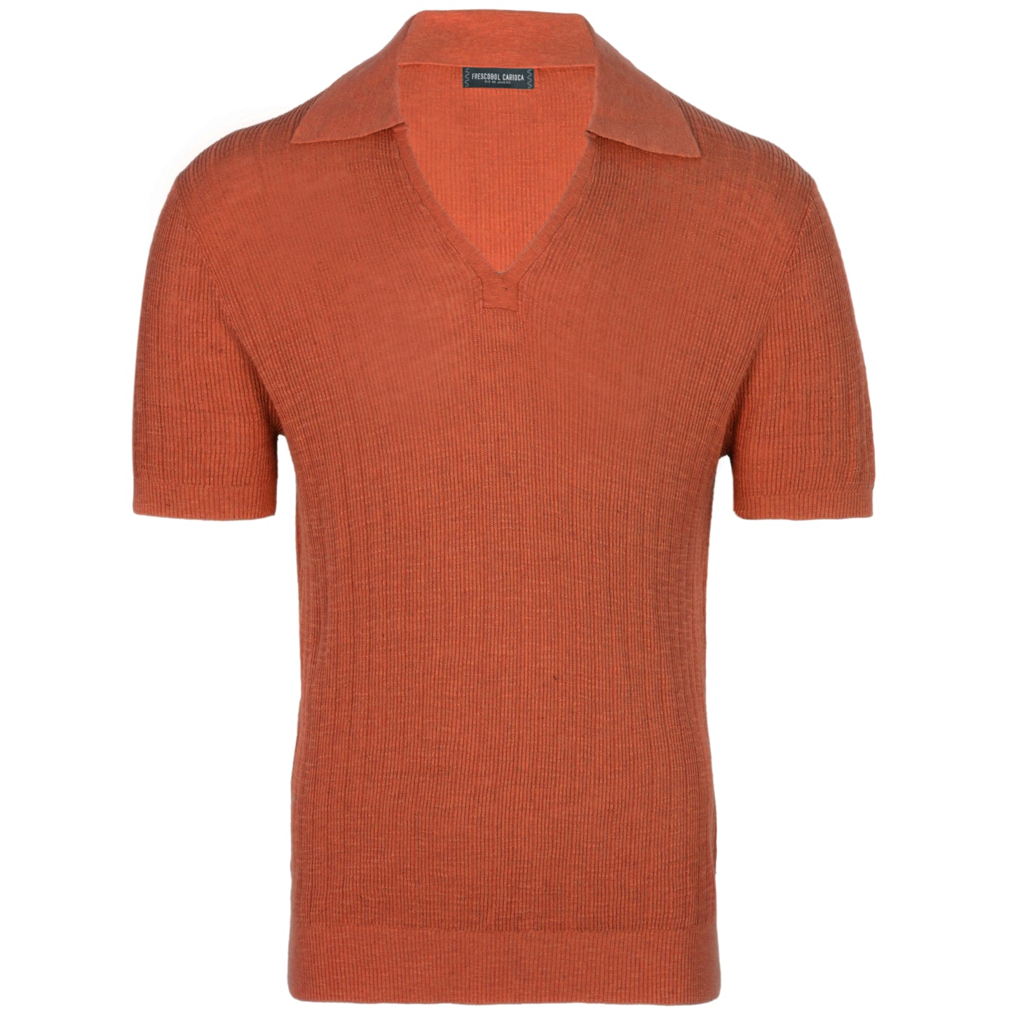 Load image into Gallery viewer, Joaquim V Neck Polo Short Sleeve Silk Brown - Polo Shirt
