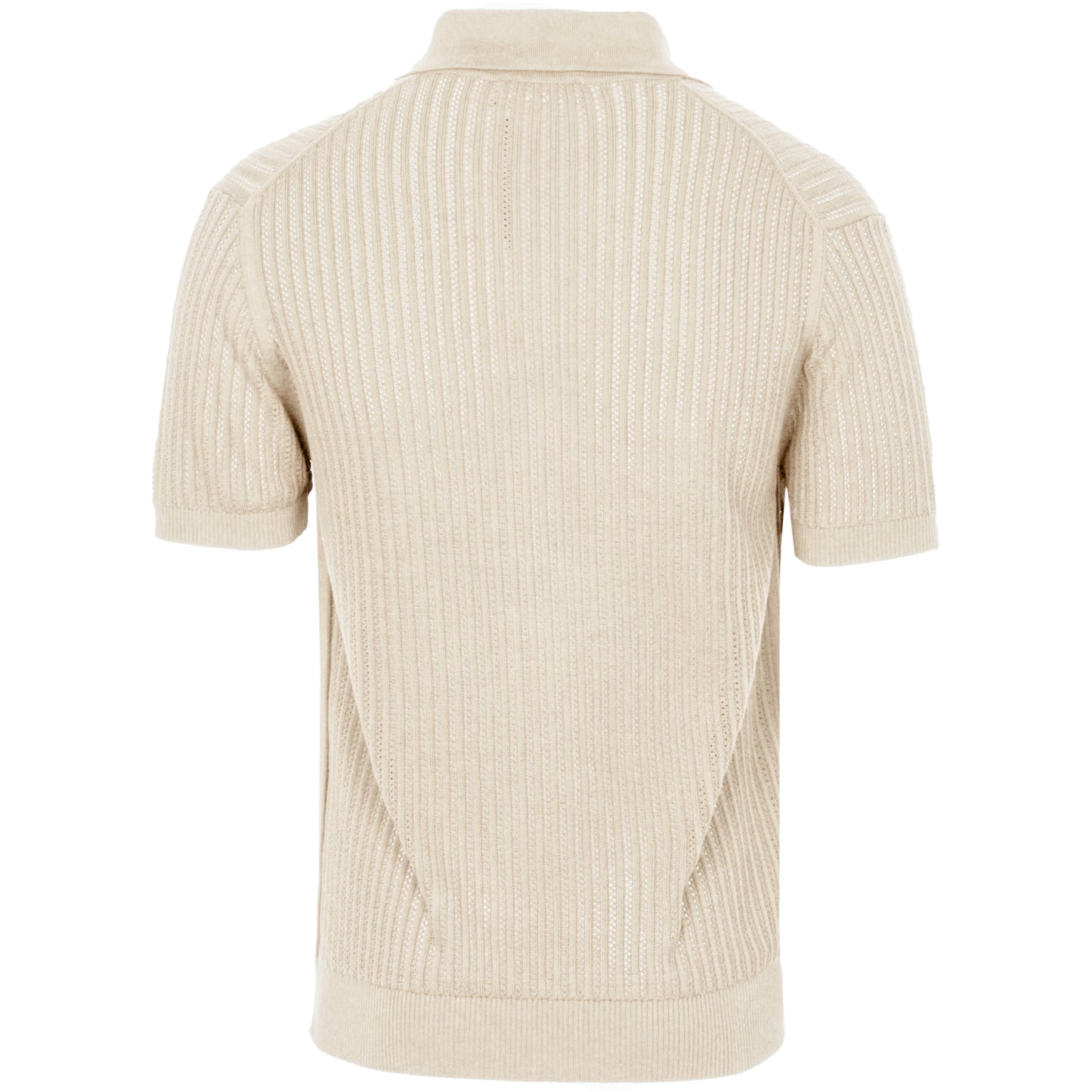 Load image into Gallery viewer, Rino Chain Stitch Knitted Polo Ivory - Polo Shirt
