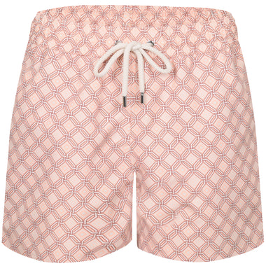 Rio Angra Trelica Print Swimshorts Salmon Pink & Ecru - Swim Shorts