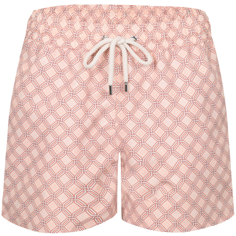 Rio Angra Trelica Print Swimshorts Salmon Pink & Ecru