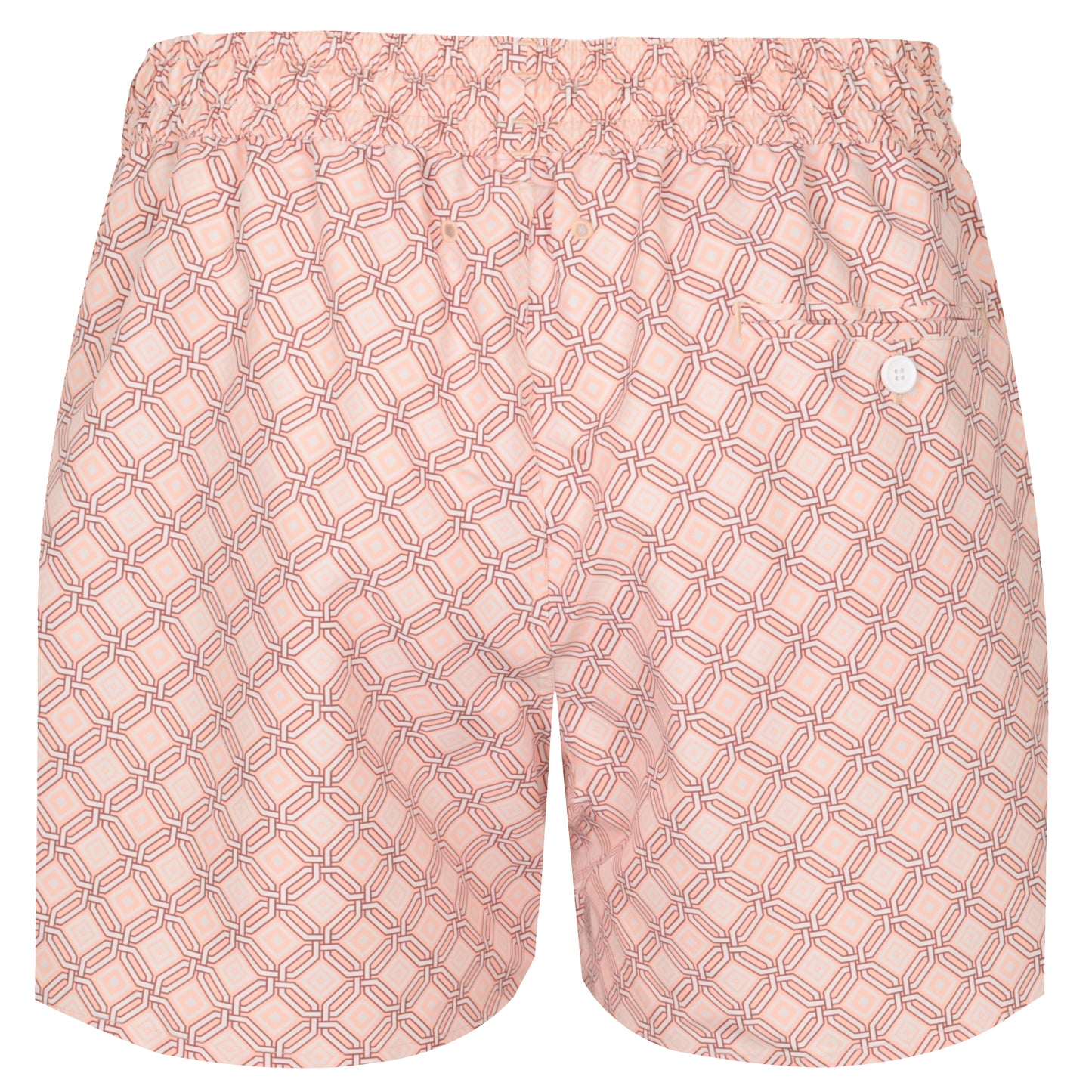 Load image into Gallery viewer, Rio Angra Trelica Print Swimshorts Salmon Pink &amp;amp; Ecru - Swim Shorts
