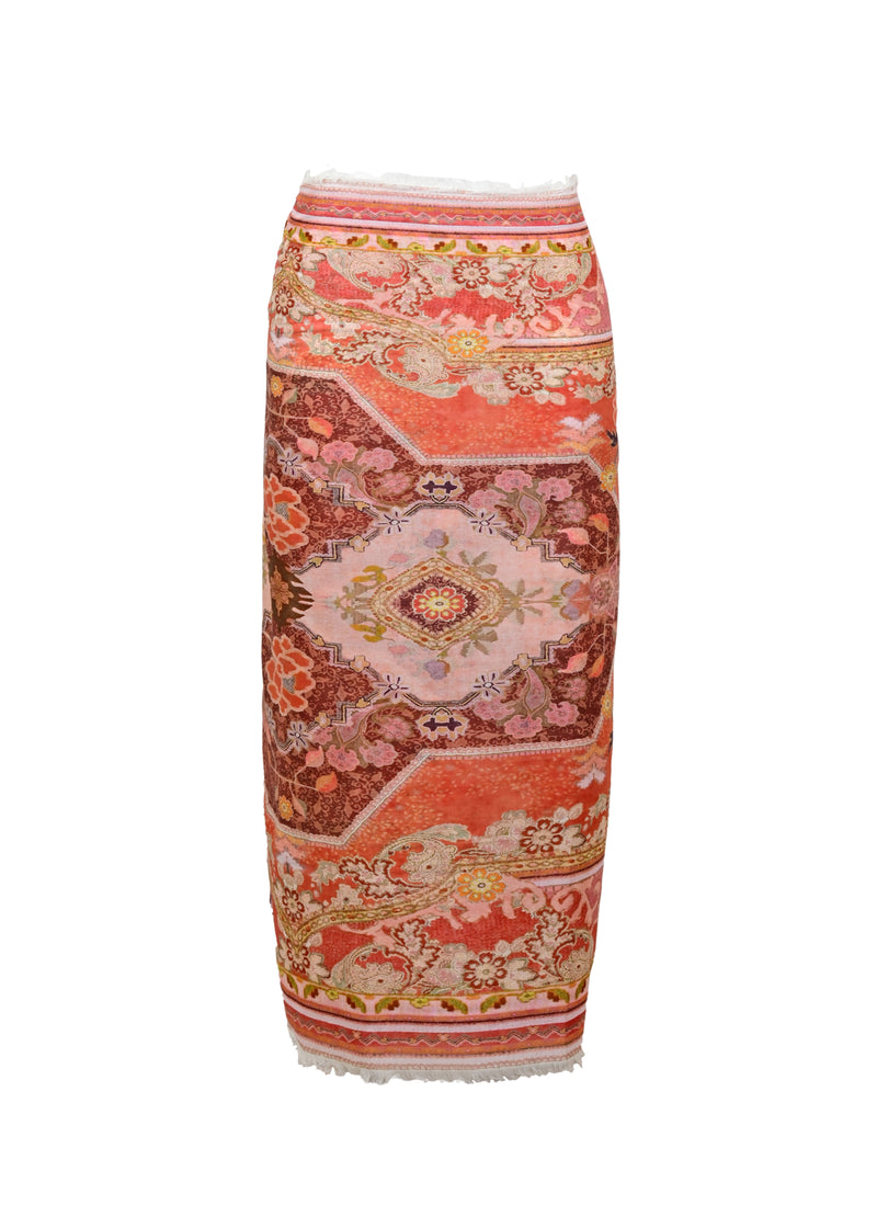 Printed Cotton Pareo Rust Multi