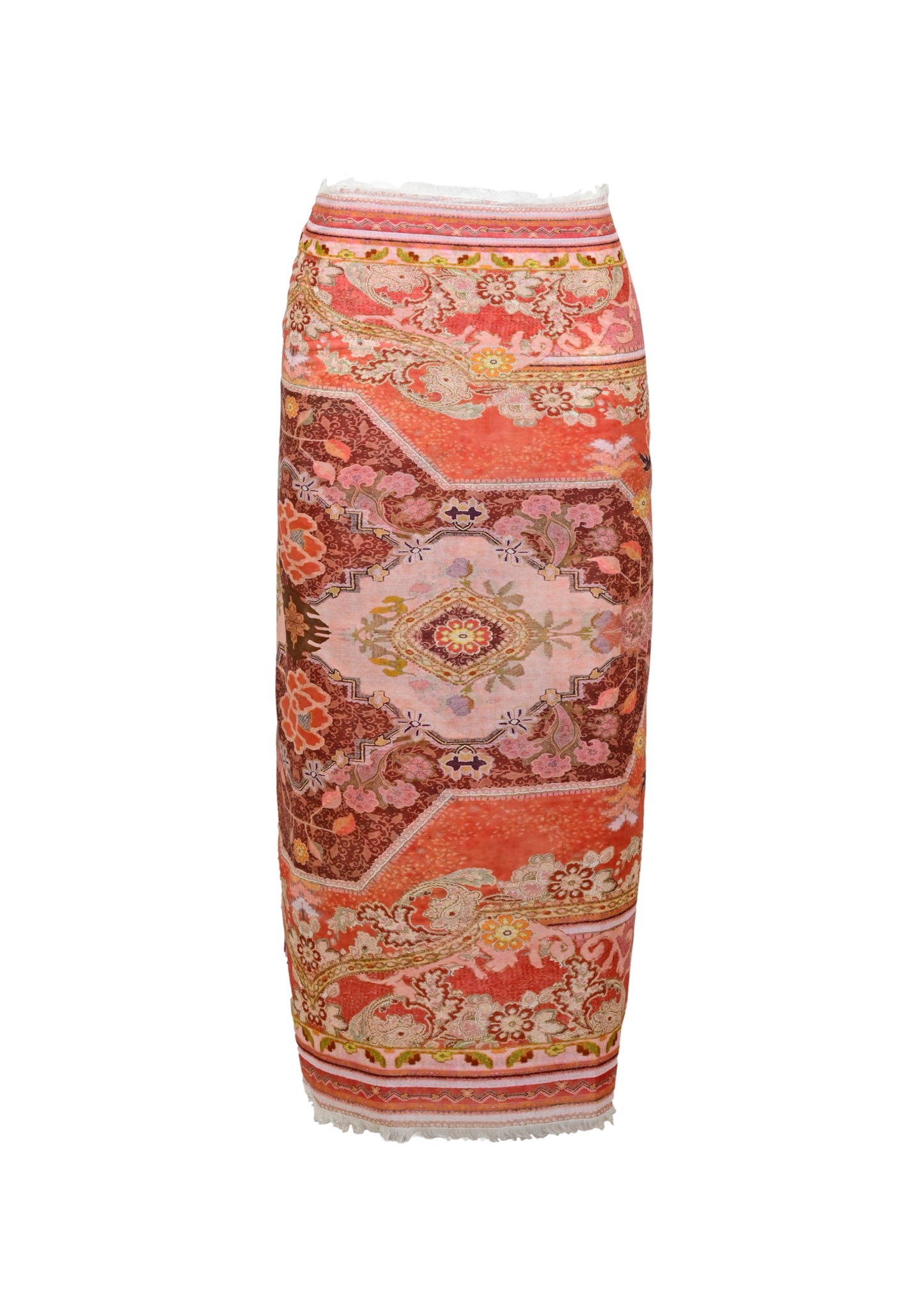 Printed Cotton Pareo Rust Multi - Sarong