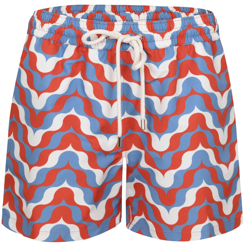 Rio Deserto Print Swimshorts Burnt Orange & Denim Blue