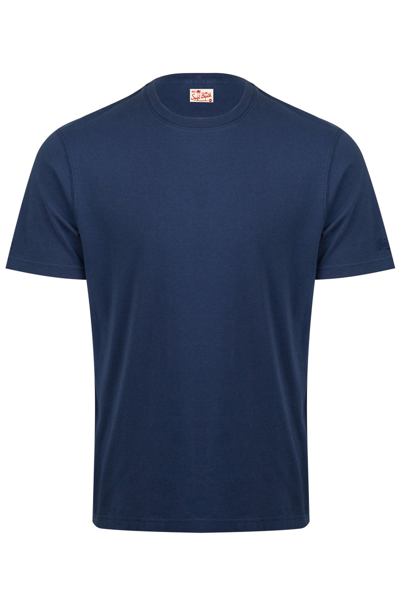 Dover T-shirt with St. Barth Embroidery Navy Blue
