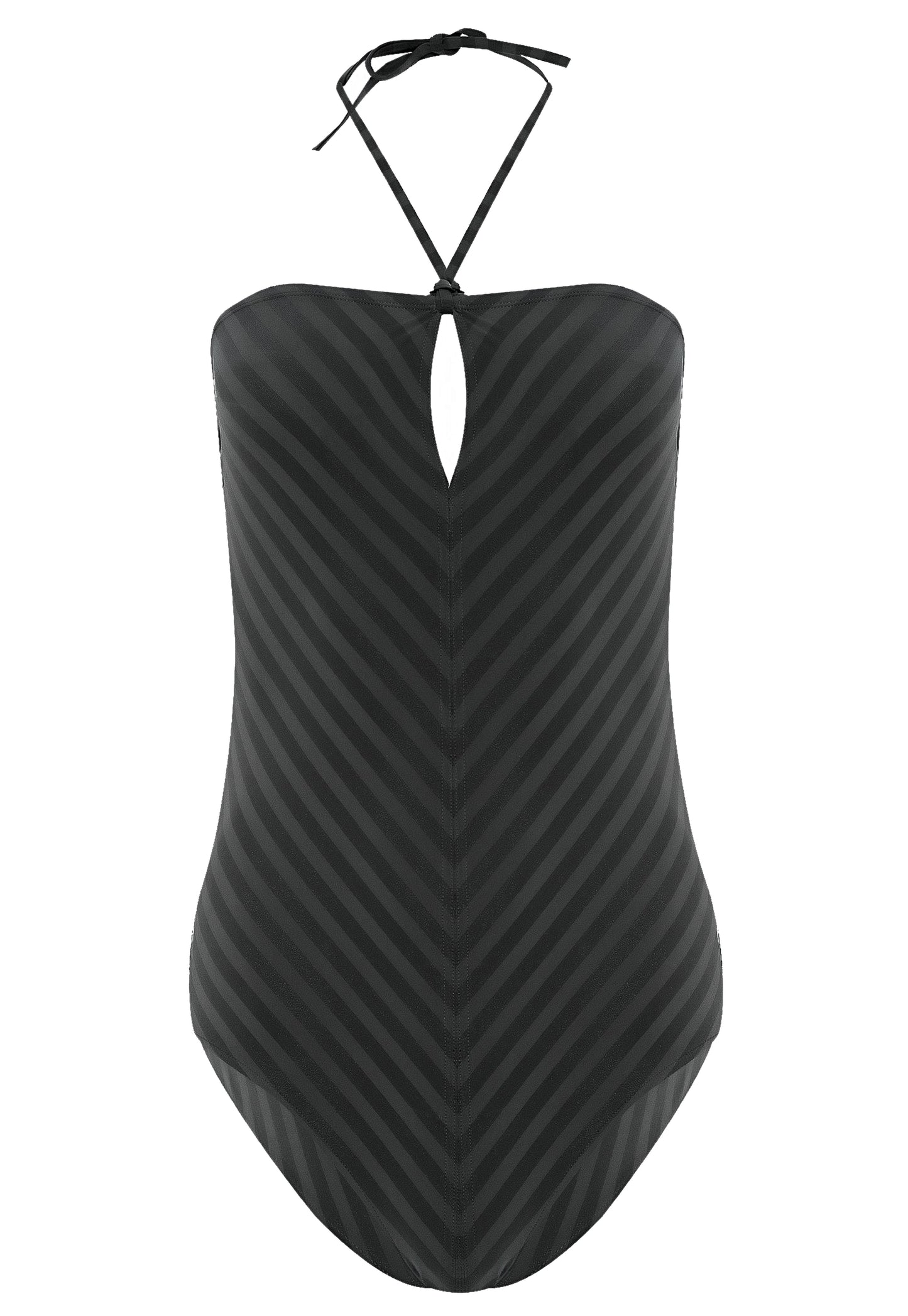 Load image into Gallery viewer, Halter Neck Swimwear in Black/Grey - One Piece
