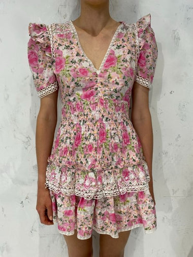 Rena Dress Magenta Flower Fields - Dress