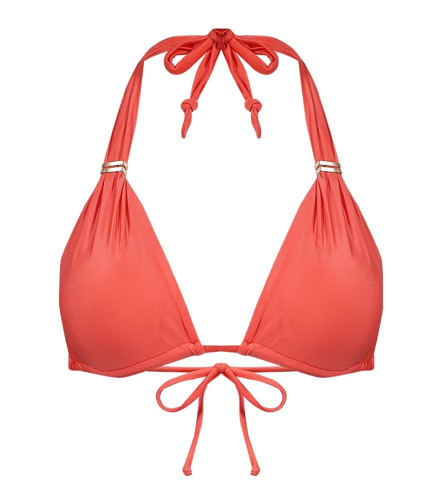 Solid Bia Tube Bikini Top Coral