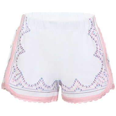 Orsina Cotton Shorts White & Pastel Trim M - Shorts