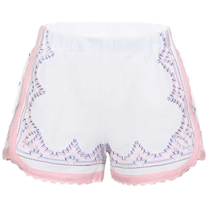 Orsina Cotton Shorts White & Pastel Trim M