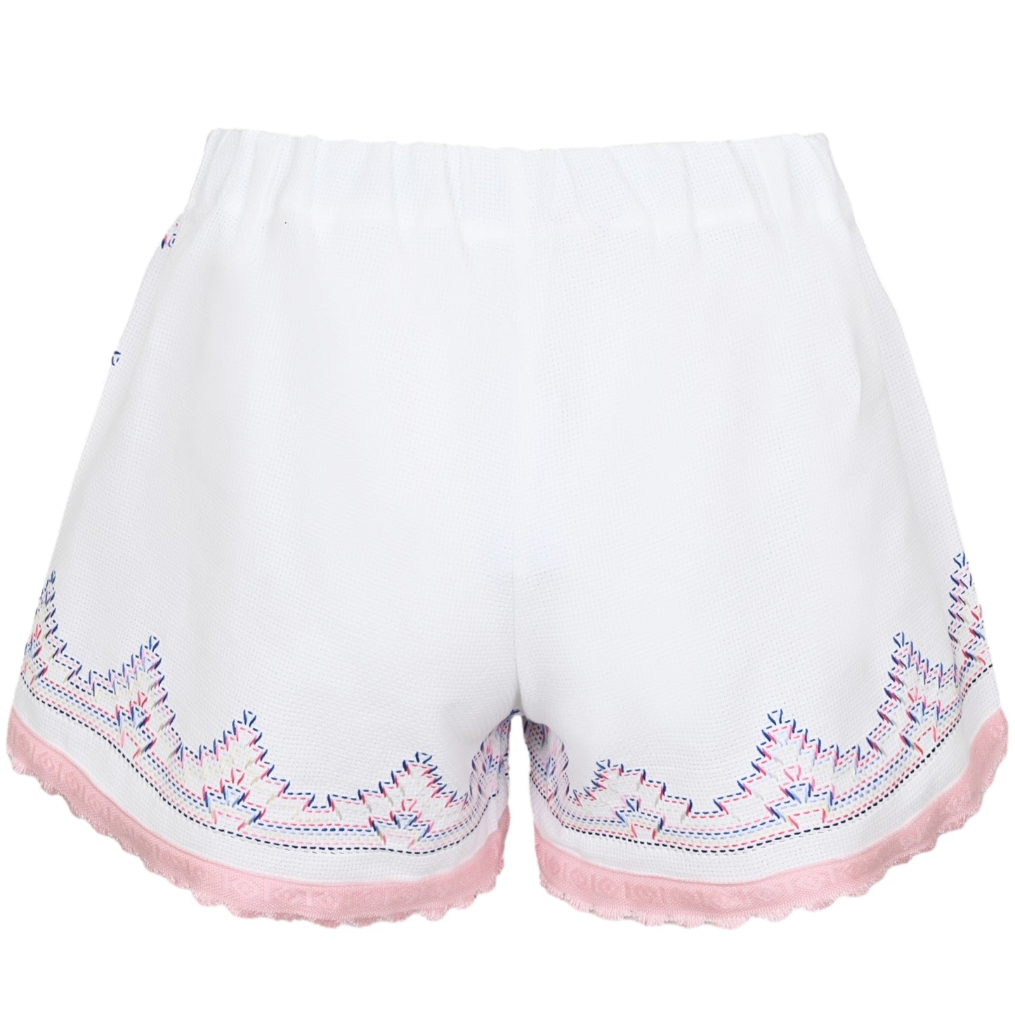 Load image into Gallery viewer, Orsina Cotton Shorts White &amp;amp; Pastel Trim M - Shorts
