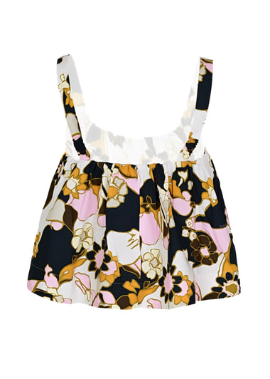 Maxine Cropped Cami Yellow Kaleidoscope Floral - Top