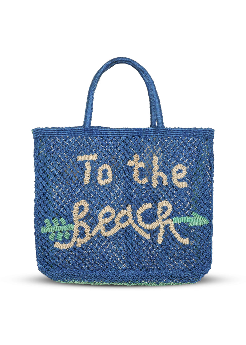 To The Beach Jute Bag Cobalt