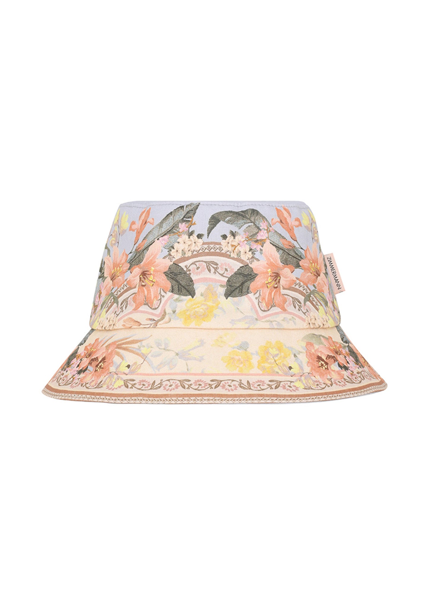 Load image into Gallery viewer, Printed Canvas Bucket Hat Blue Floral - ONE SIZE - Hat
