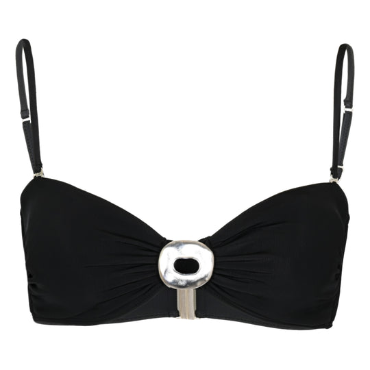 Load image into Gallery viewer, Solid Sam Bandeau Top Black - Bikini Top
