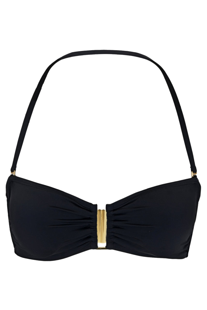 Drop Bandeau Bikini Top Black