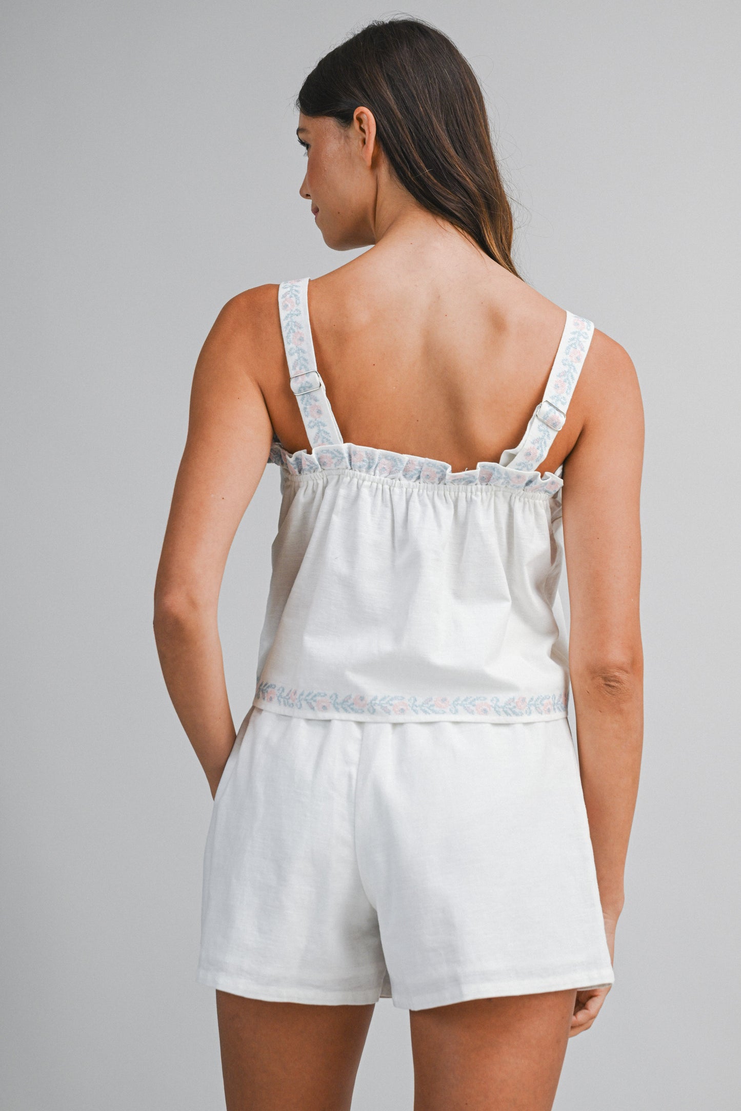 Load image into Gallery viewer, Embroidery Top and Short Set Pink Multi
