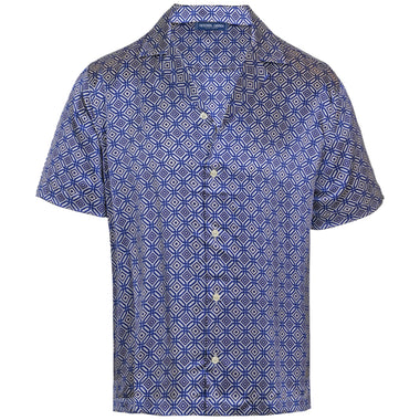 Roberto Silk Short Sleeve Shirt Angra Trelica Print Dusk - Polo Shirt