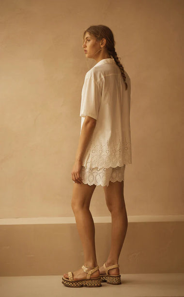 Lace Cut Out Belted Short CRU