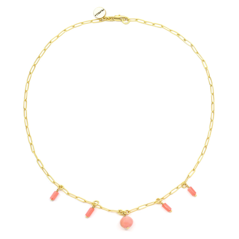 Apricot Chain Pearl Necklace