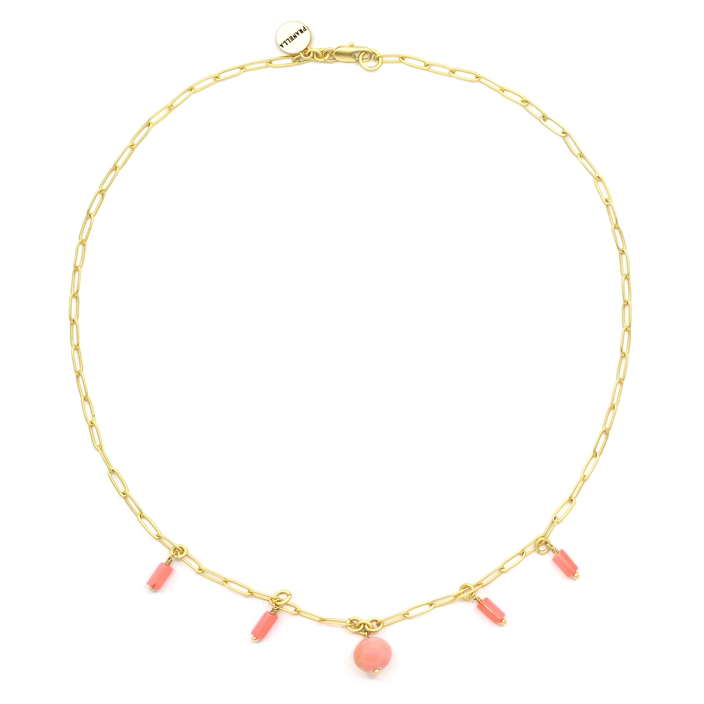 Load image into Gallery viewer, Apricot Chain Pearl Necklace - Necklace
