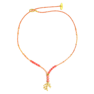 Apricot Fire Coral Necklace - Necklace