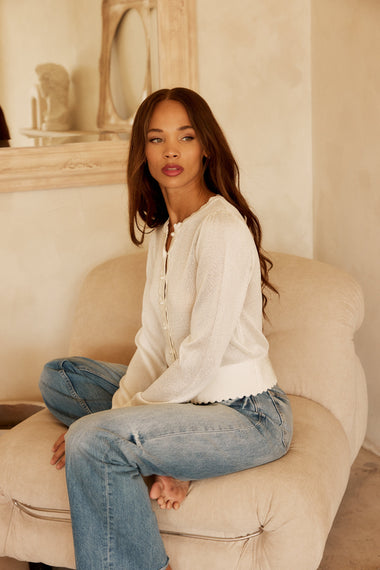 Audrey Cardigan White - Cardigan
