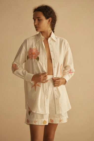 Embroidered Long Sleeve Shirt Alcio