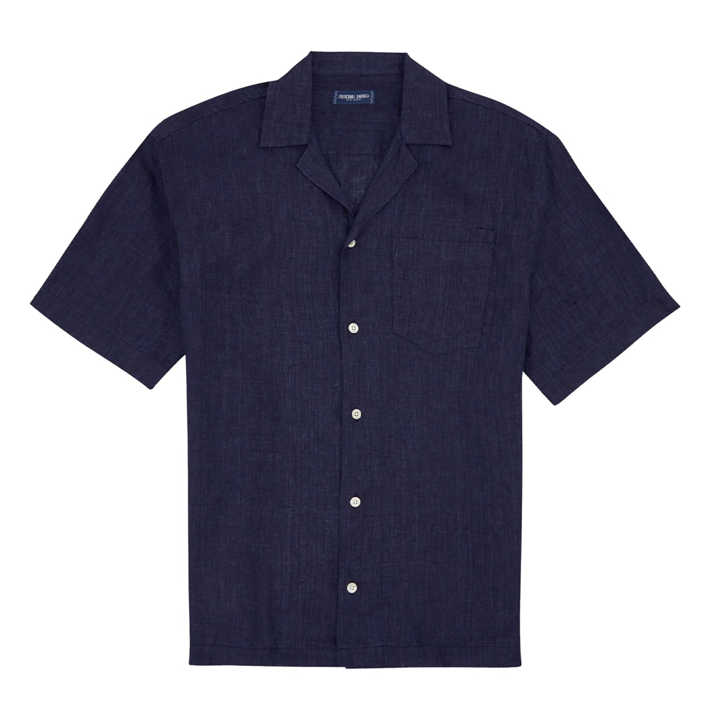 Load image into Gallery viewer, Mens Short Sleeve Casual Shirt in Dark Blue - Top
