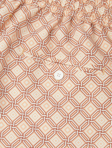 Rio Angra Trelica Print Swimshorts Salmon Pink & Ecru - Swim Shorts