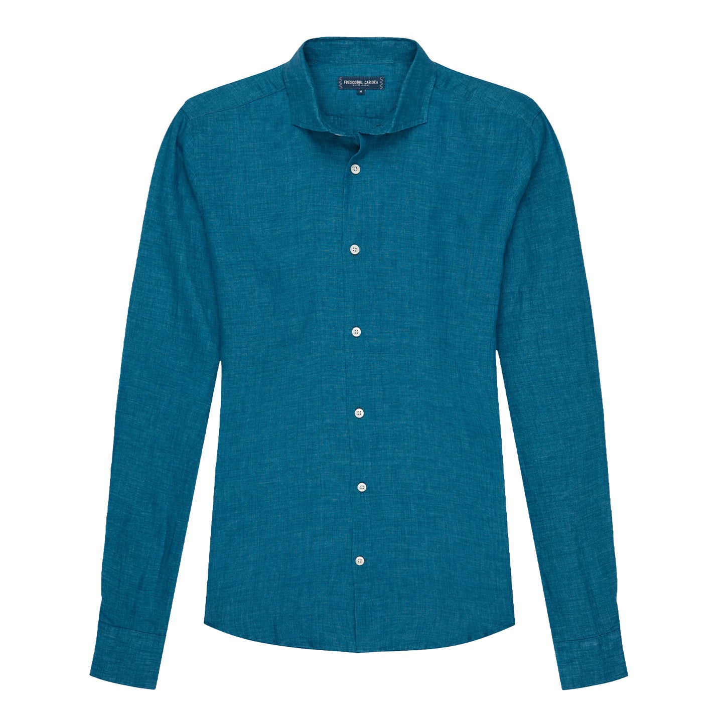 Load image into Gallery viewer, Mens Linen Shirt in Deep Sea Green - Top

