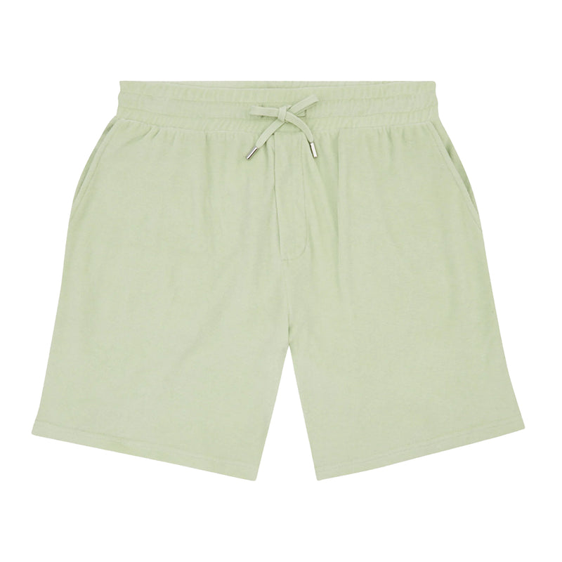 Mens Elastic Waist Shorts in Cotton Green
