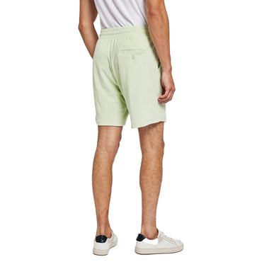 Mens Elastic Waist Shorts in Cotton Green - Shorts