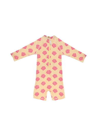 Baby Swimsuit Long Sleeve Beach Shells - One Piece