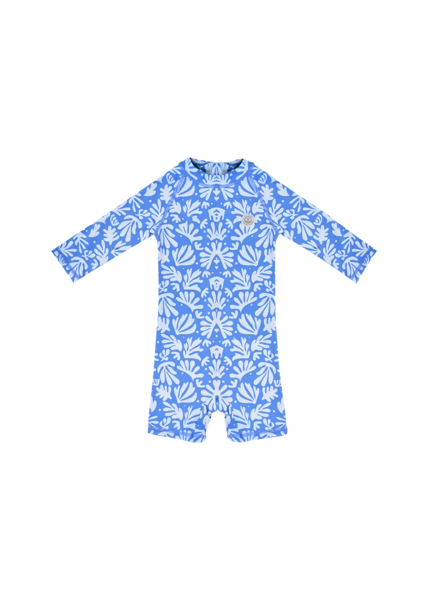 Load image into Gallery viewer, Baby Swimsuit Long Sleeve Deep Blue Corals - One Piece
