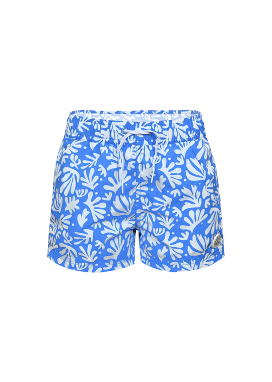 Boy Shorts Deep Blue Corals - Swim Shorts